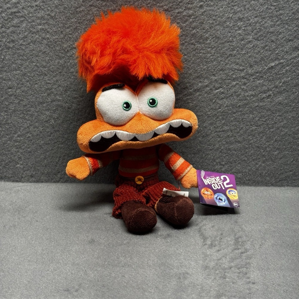 Disney Pixar Inside Out 2 Anxiety‎ Plush 8" Stuffed Toy Orange Hair w/ Tags